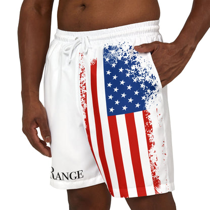 Patriotic Swim Shorts - Unisex Swimwear for Beach Days, Pool Parties, Summer Vacations, July 4th Celebrations, Nautical Style